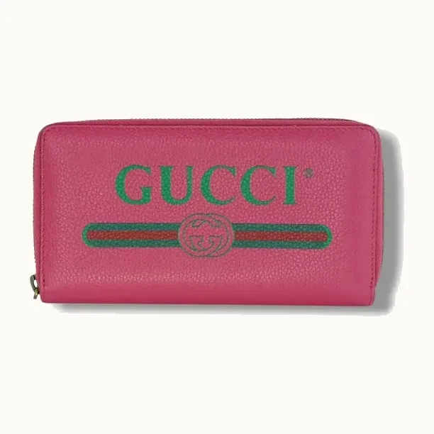 Cartera Gucci Leather Zip Rosa