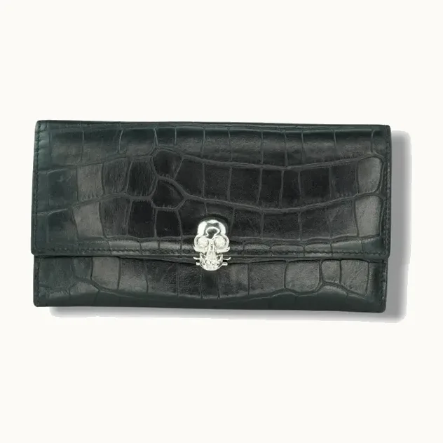 Cartera Alexander McQueen Skull Leather Negra