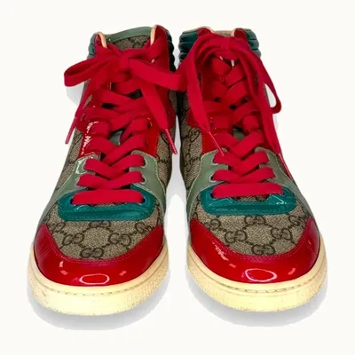 Gucci Multicolor GG Canvas &amp; Patent Leather Sneakers