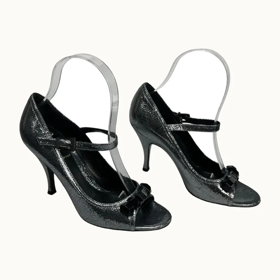 Zapatillas Peep Toe Fendi High Plateadas