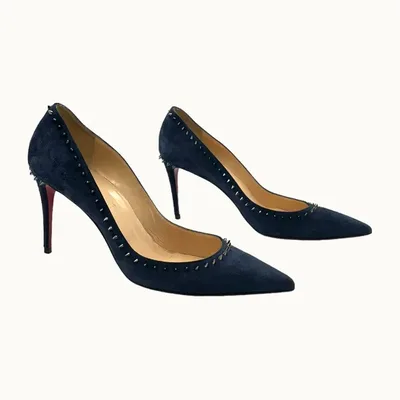 Christian Louboutin Anjalina Navy Suede Pumps