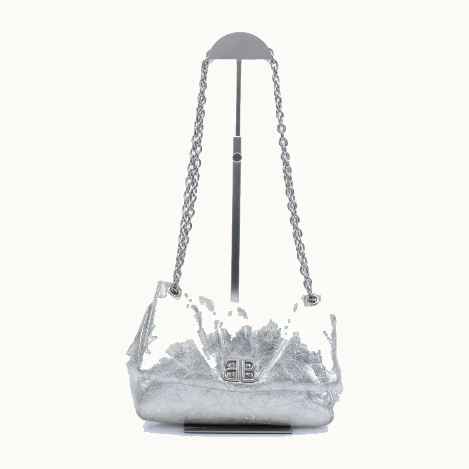 Bolsa Crossbody Balenciaga Monaco Plateada