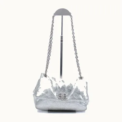 Bolsa Crossbody Balenciaga Monaco Plateada