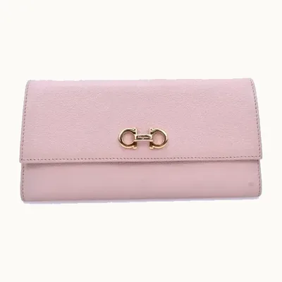 Cartera Salvatore Ferragamo Gancini Continental Rosa
