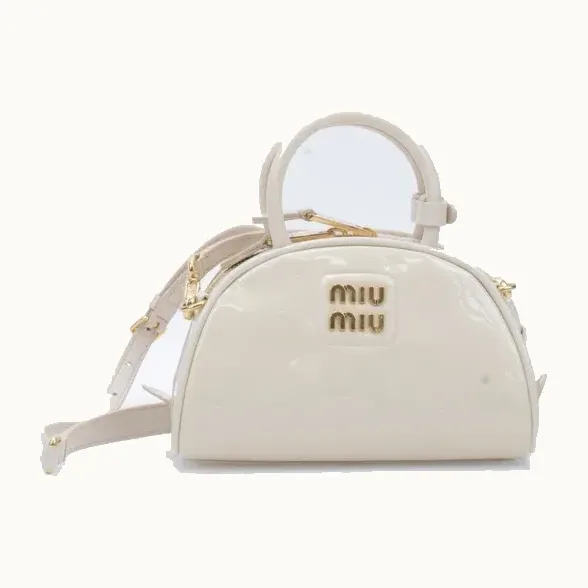 Bolsa Crossbody Miu Miu Dumpling Mini Patent Beige