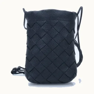 Bolsa Crossbody Bottega Veneta Vertical Dustbag Intrecciato Negra