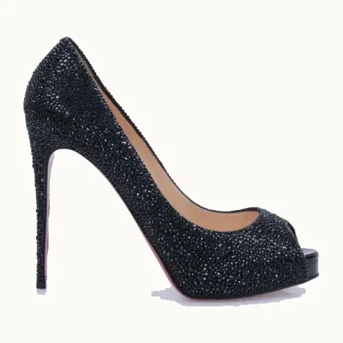 Zapatillas Christian Louboutin New Very Privé 120 Negras, Talla 39.5