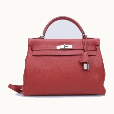 Bolsa Kelly Hermès 32 Clemence Retourne Rouge Roja