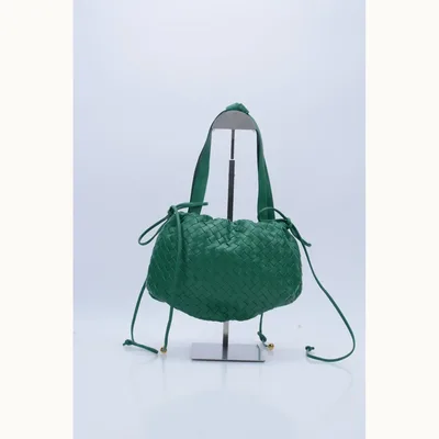 Bolsa Crossbody Bottega Veneta Bulb Small Intrecciato Verde