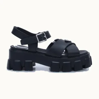 Sandalias Prada Monolith Negras, Talla 37