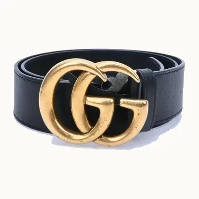 Cinturón Gucci Marmont GG Negro, Talla 80, Muy bueno