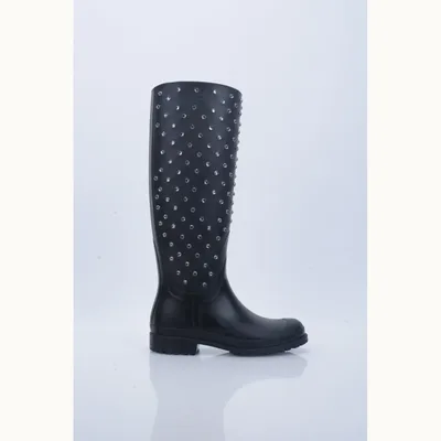 Botas Saint Laurent Studded Rain Negras, Talla 35