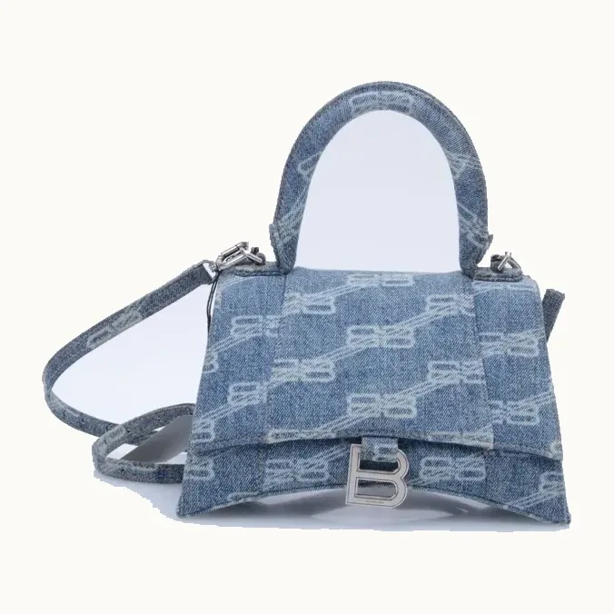 Bolsa Balenciaga Hourglass BB Denim Azul, Correcto