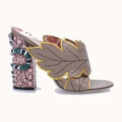 Zapatos Gucci Webby Leaf Ss16 Nudes, Talla 39