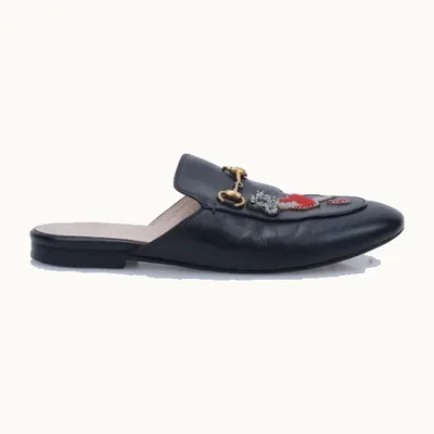Zapatos Gucci Princetown Patches Negros, Talla 38