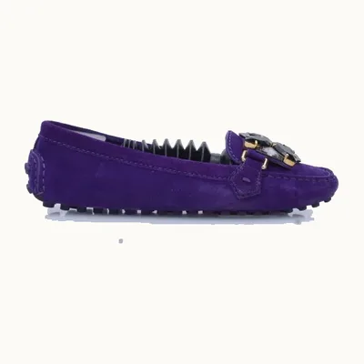 Mocasines Louis Vuitton Suede Morados, Talla 38