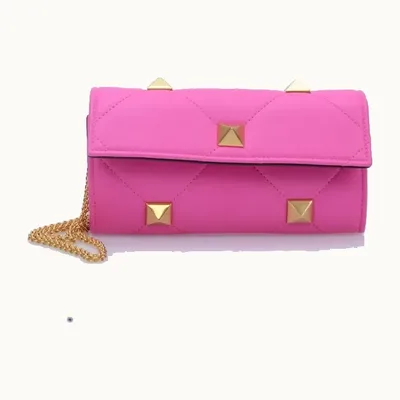 Bolsa Valentino Roman Stud WOC Rosa