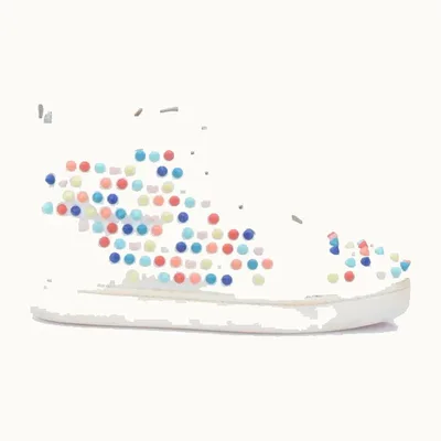 Zapatos Christian Louboutin Louis Spikes Ht Blancos, Talla 36.5