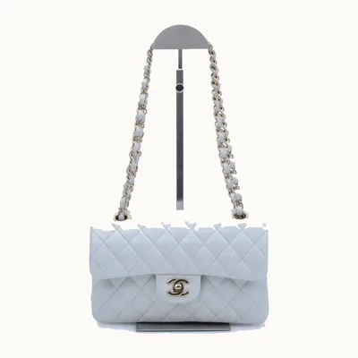 Bolsa Crossbody Chanel Classic Double Small Smooth Gris