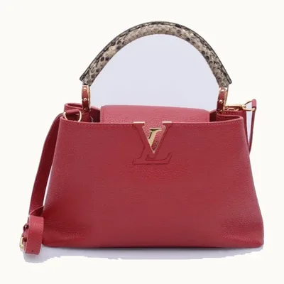 Bolsa de Mano Louis Vuitton Capucines Python Handle Roja