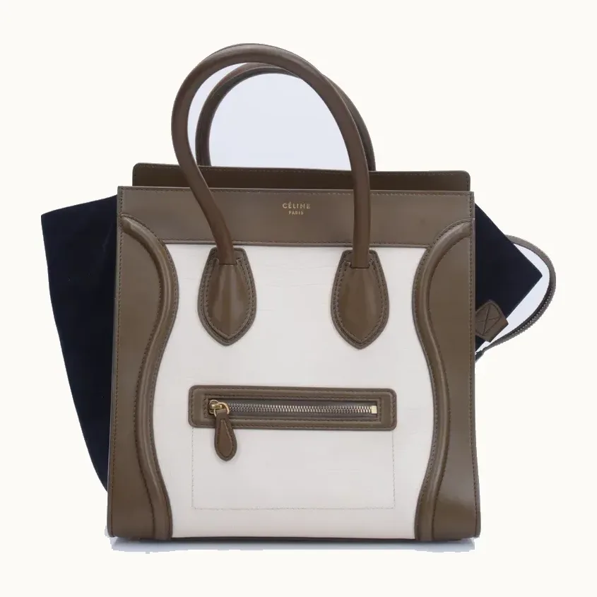Bolsa Céline Luggage Mini Tricolor Beige
