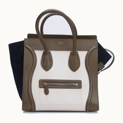 Bolsa Céline Luggage Mini Tricolor Beige