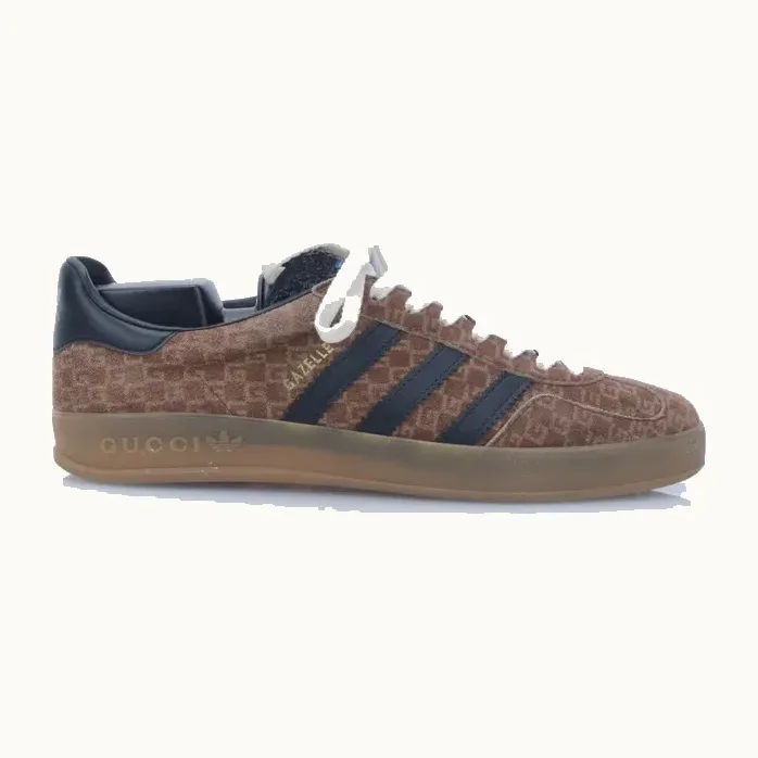 Gucci Gazelle x Adidas Square GG Monogram Cafe Talla 5.5 mx