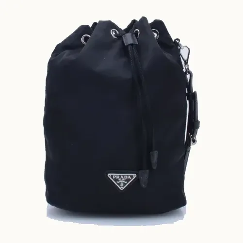 Pouch Prada Piel Re-Nylon Negro