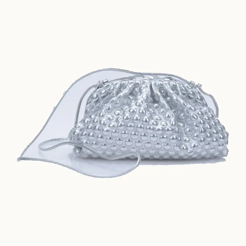 Bolsa Bottega Veneta Mini Bubble Wrap Plateada