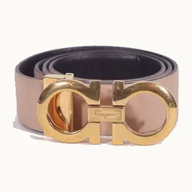 Cinturón Salvatore Ferragamo Gancini Reversible Negro y rosa