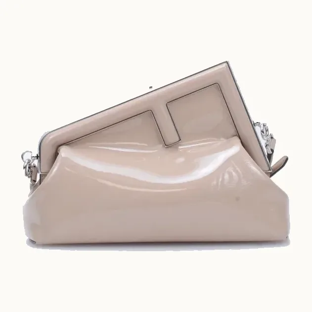 Bolsa Crossbody Fendi First Small Patent Beige
