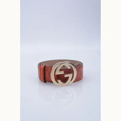 Cinturón Gucci GG Interlocking Naranja, Talla 90