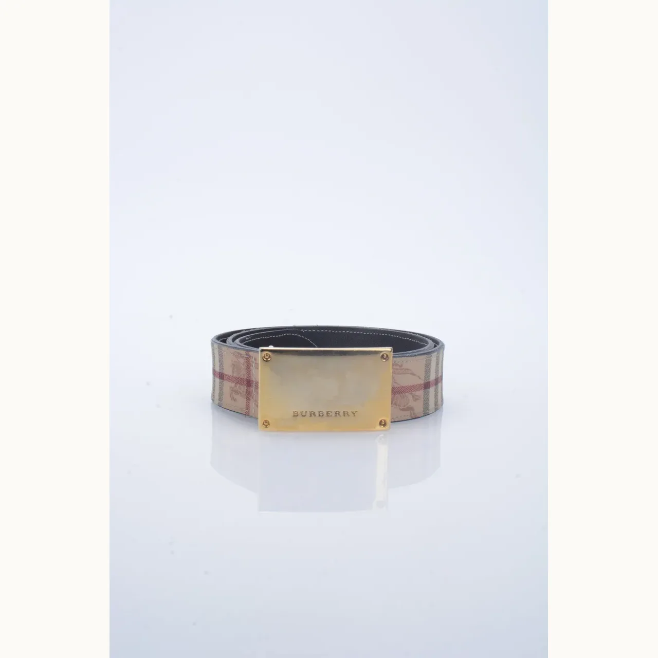 Cinturón Burberry Haymarket Check Beige