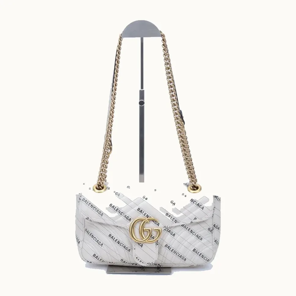 Bolsa Crossbody Balenciaga Gucci GG Marmont Small Beige