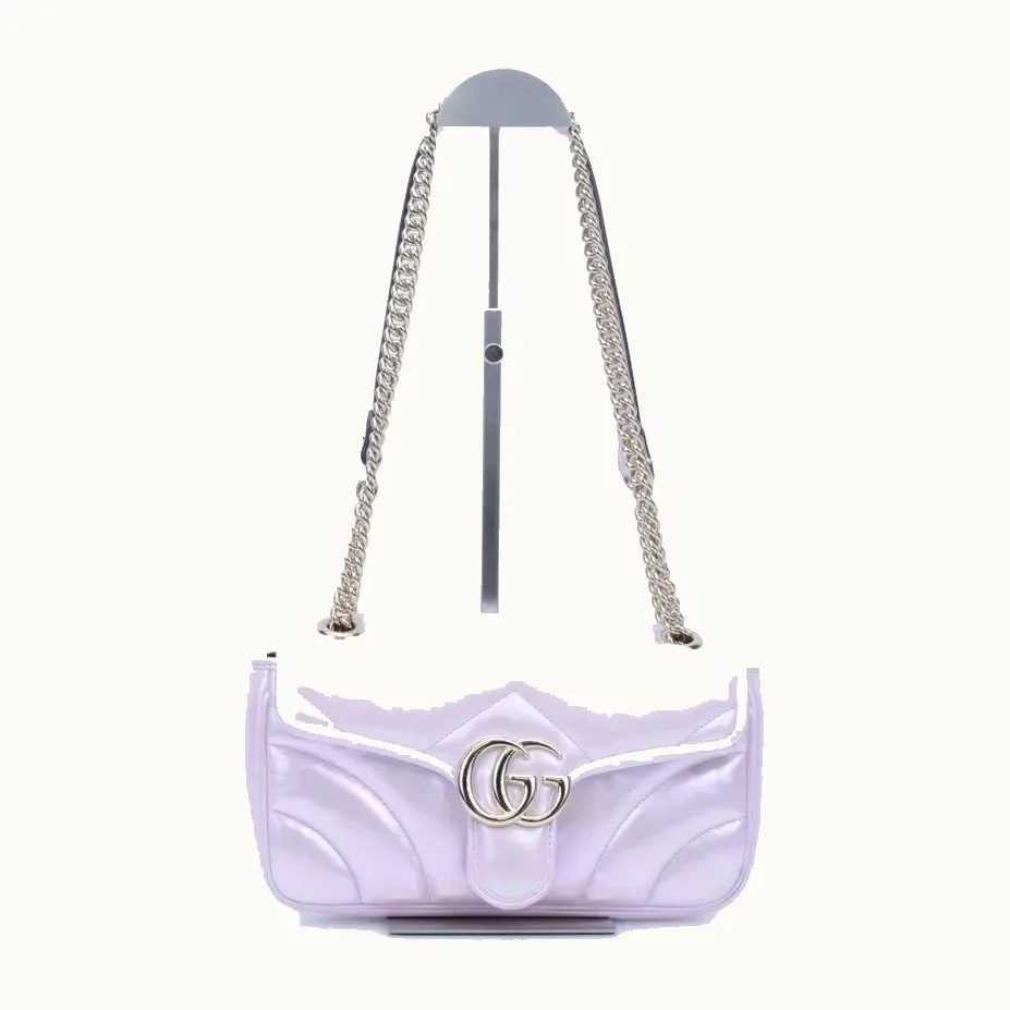 Bolsa Crossbody Gucci Marmont GG Small Tornasol y rosa