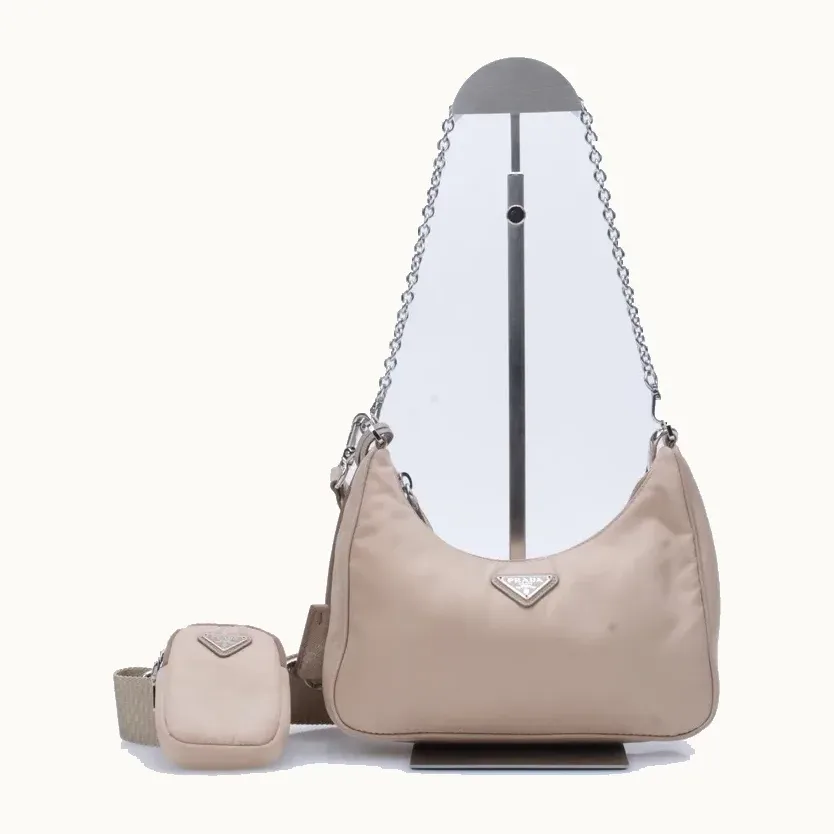 Bolsa Crossbody Prada Re-Edition 2005 Re-Nylon Nude