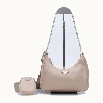 Bolsa Crossbody Prada Re-Edition 2005 Re-Nylon Nude