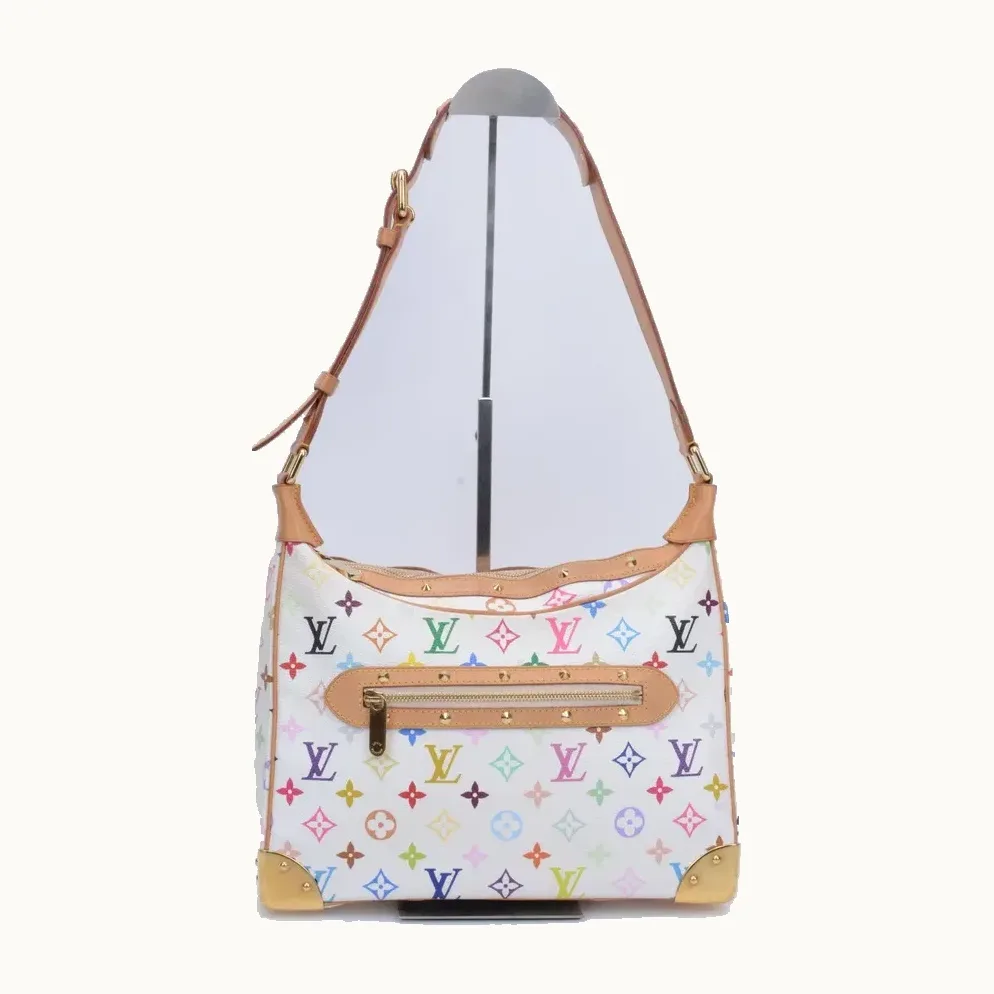 Bolsa de Hombro Louis Vuitton Boulogne Multicolore Blanca, Talla M