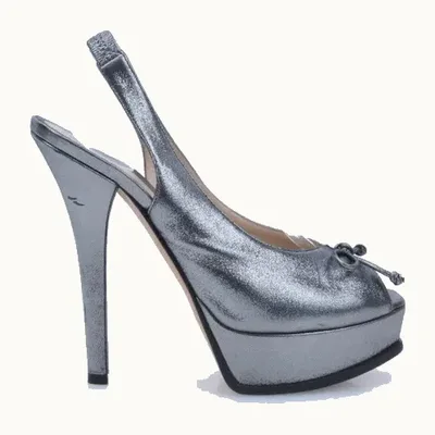 Zapatillas Fendi Fendista Plateadas, Talla 40