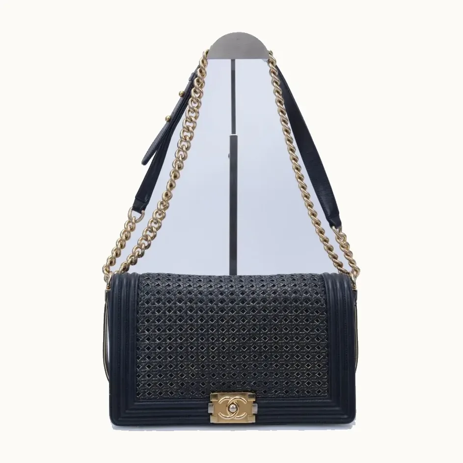 Bolsa Chanel Boy Large Woven Negra