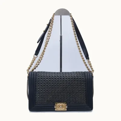 Bolsa Chanel Boy Large Woven Negra