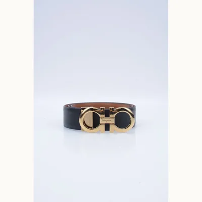 Cinturón Salvatore Ferragamo Gancini Reversible Camel, Talla 80