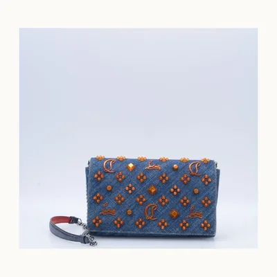 Bolsa Crossbody Christian Louboutin Paloma Loubinthesky Spikes Azul