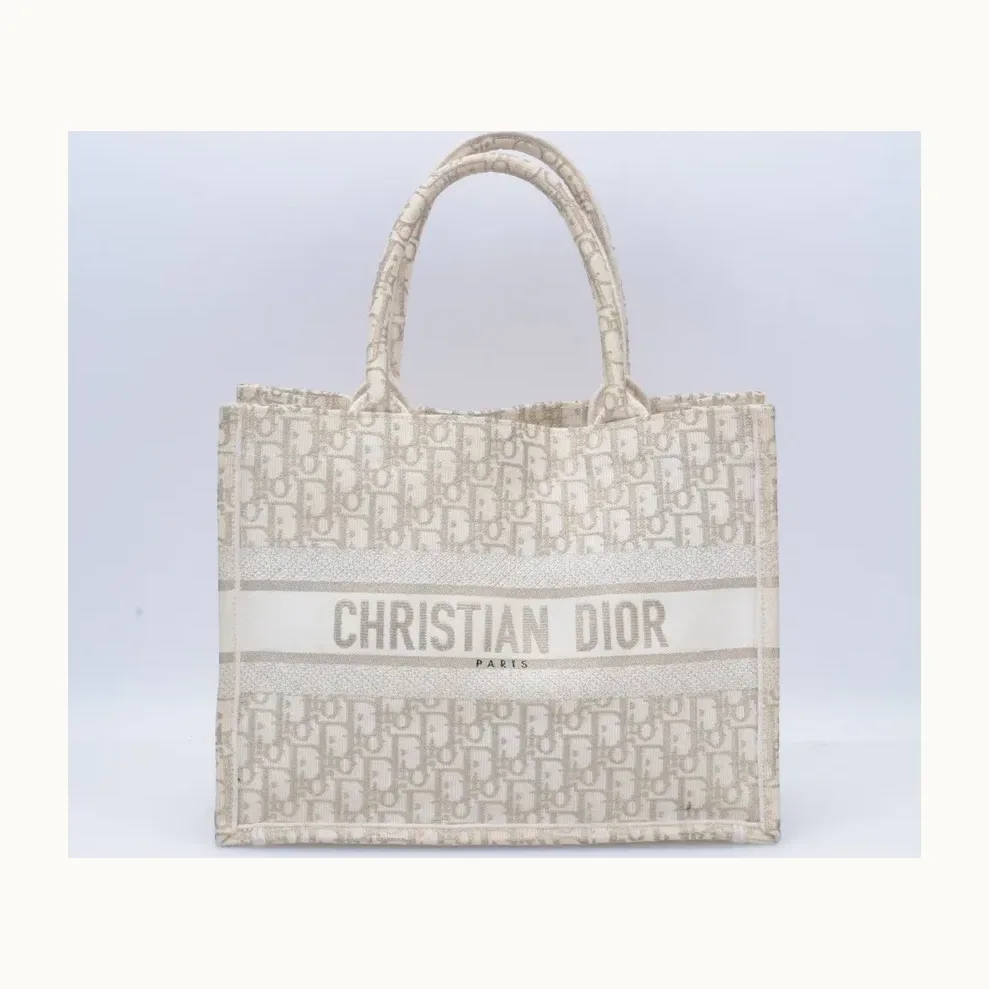 Bolsa Tote Dior Book Medium Oblique Beige