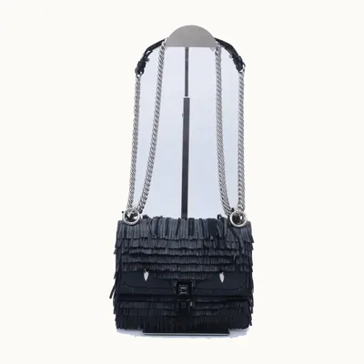 Bolsa Fendi Kan I Small Fringe Negra