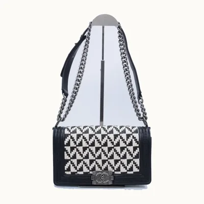 Bolsa Chanel Boy Medium Woven Negra