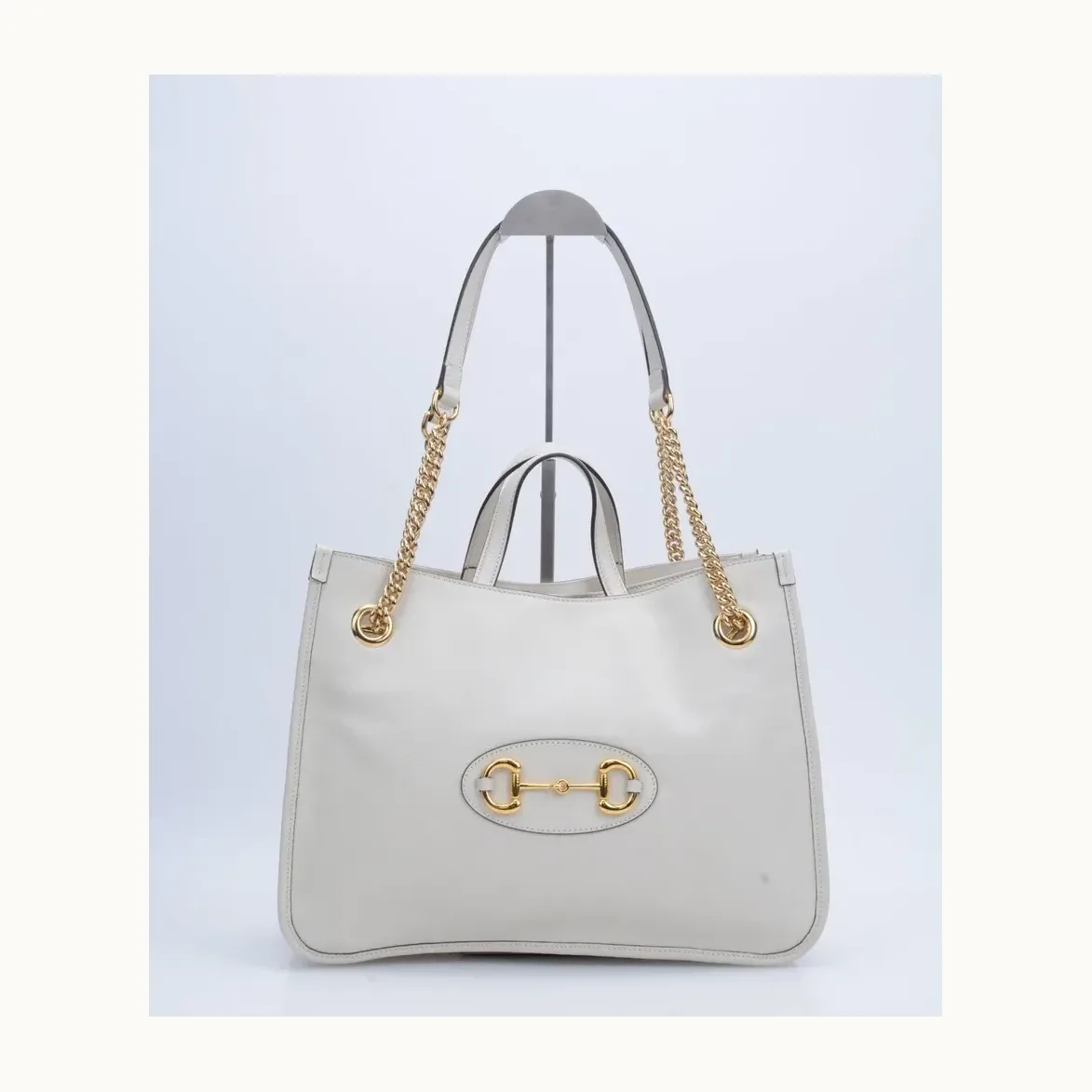Bolsa Satchel Gucci Horsebit 1955 Blanca