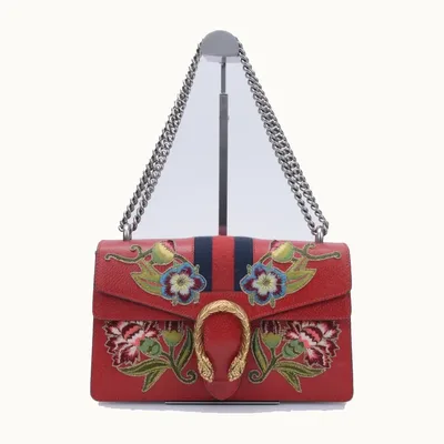 Bolsa Gucci Dionysus Small Floral Embroidered Roja