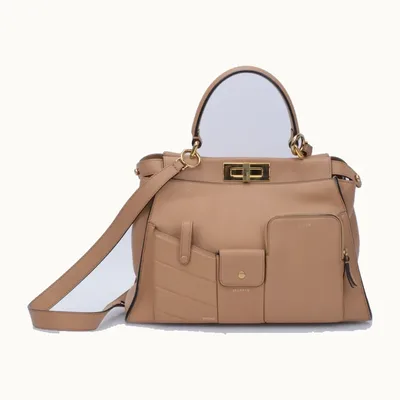 Bolsa Fendi Peekaboo Medium Pocket Camel