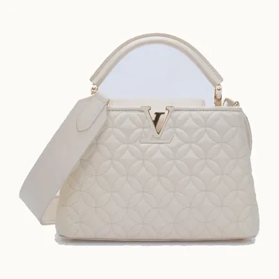 Bolsa Louis Vuitton Capucines BB Quilted Flower Beige